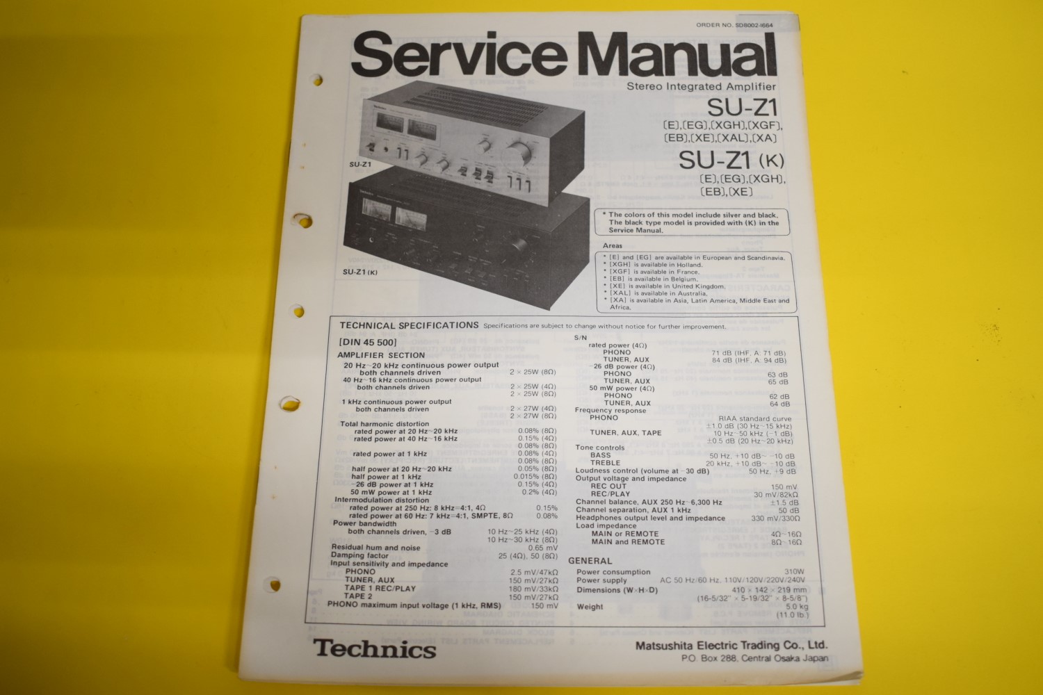 Technics SU-Z1 Amplifier Service Manual  			